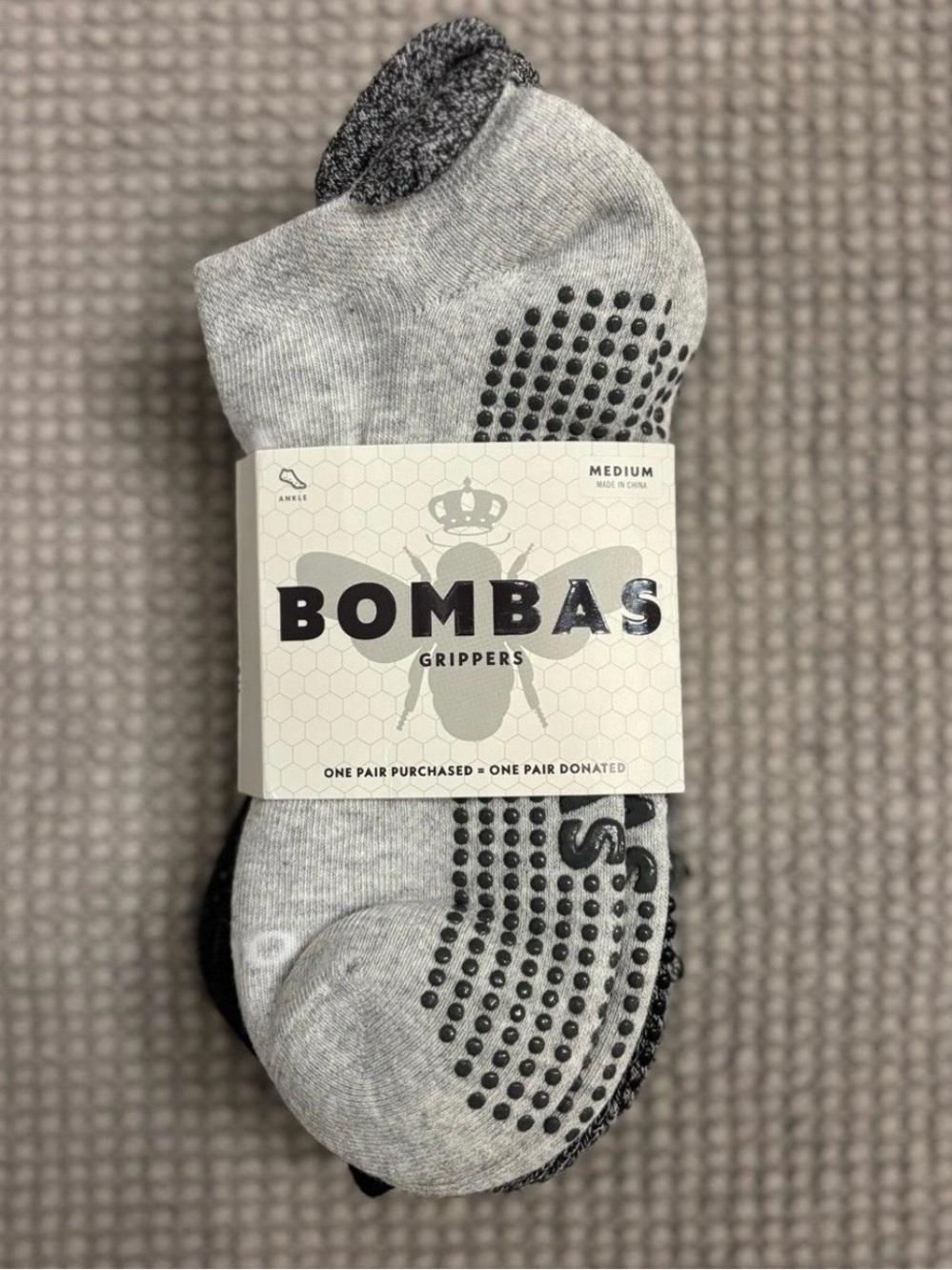 Bombas Gripper Ankle Sock (M) 4-Pack NWT